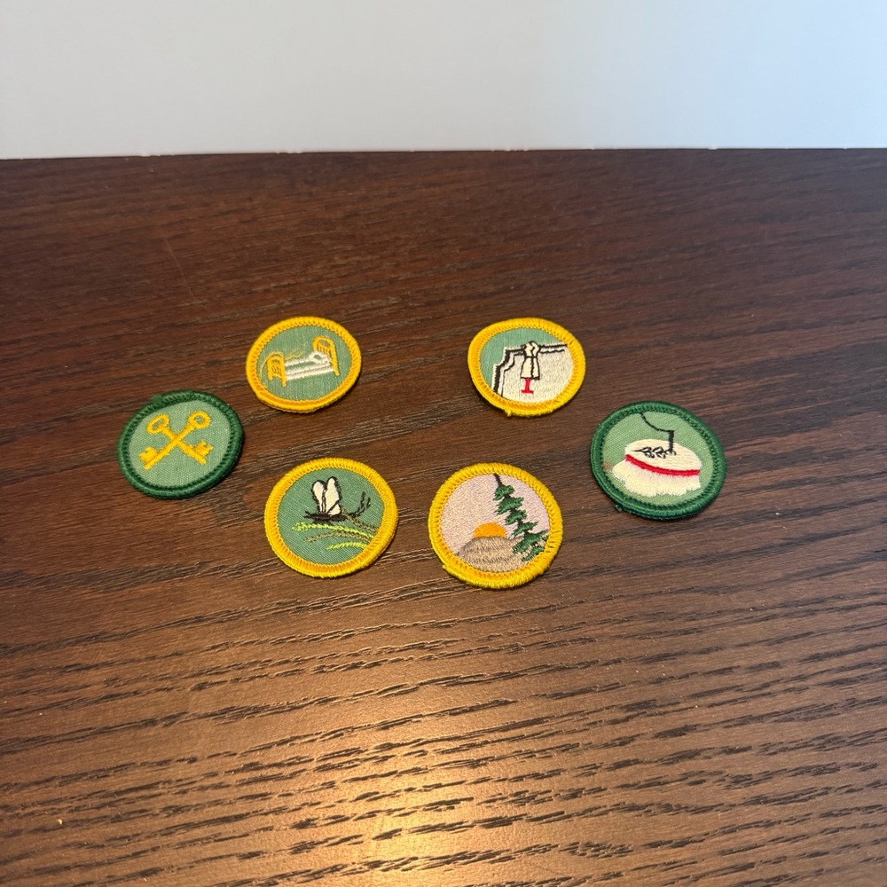 6 Vintage‎ Girl Scout Badges 1963-1980